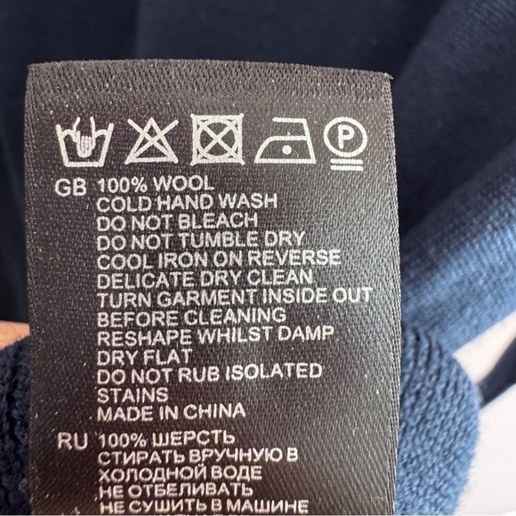 Reiss Wool Sweater size M thin lightweight knit navy blue - Picture 5 of 7